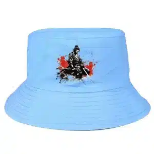 Blue Samurai Warrior Graphic Bucket Hat