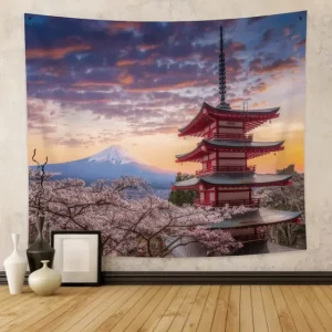 Chureito Pagoda and Mount Fuji Cherry Blossom Tapestry