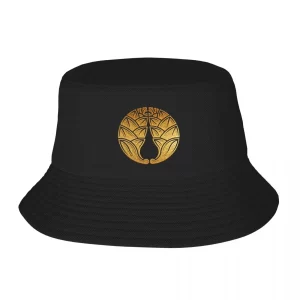 Gold Daki Myoga Kamon Crest Emblem Bucket Hat