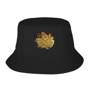 Golden Taira Clan Butterfly Kamon Crest Emblem Bucket Hat