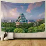 Nagoya Castle at Sunset Wall Art Tapestry