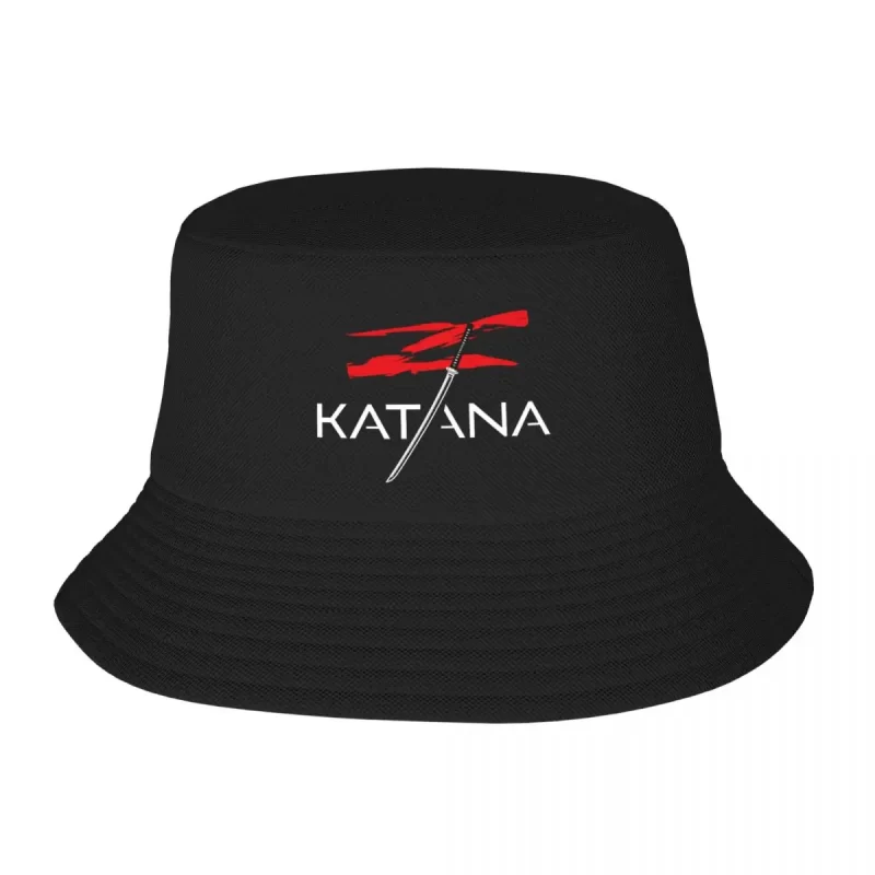 Samurai Katana Sword Design Black Bucket Hat