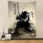 Shadow Ninja Warrior Japanese Art Tapestry