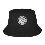 Silver Katabami Clan Kamon Crest Emblem Bucket Hat