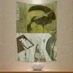 Traditional Ukiyo-e Geisha Applying Makeup Tapestry