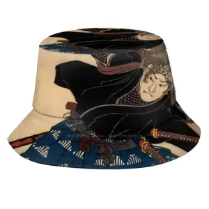 Traditional Ukiyo-e Samurai Warrior Art Bucket Hat