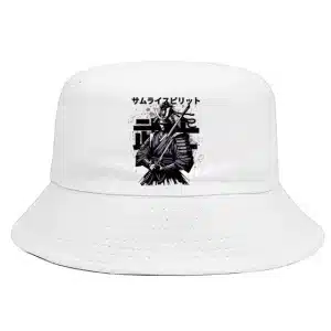 White Samurai Spirit Japanese Warrior Bucket Hat