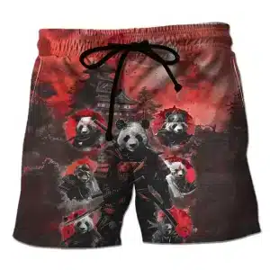 Dark Samurai Panda Red Aura Men's Shorts