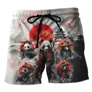 Japanese Flag Samurai Panda Warrior Men's Shorts