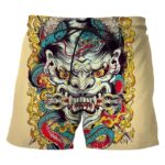 Japanese Tattoo Art Oni Demon Serpent Shorts