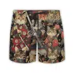 Playful Samurai Cat Warrior Kittens Men's Shorts