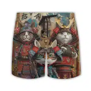 Samurai Cat Family Traditional Armor Men's Shorts