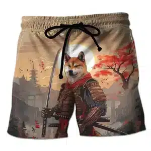 Samurai Shiba Inu Full Moon Men's Shorts