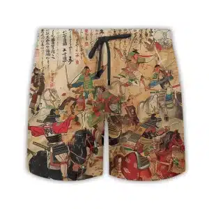 Vintage Samurai Battle Scene Men's Shorts