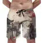 Zen Ink-Wash Samurai Japanese Bridge Shorts